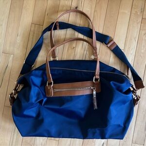 Stylish Blue and Brown Women’s Weekender Duffel Bag